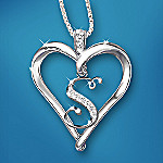 Love Letter Heart Shaped Diamond Initial Pendant
